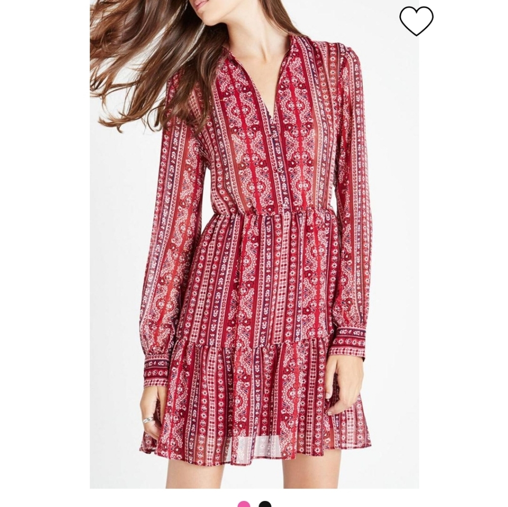 BCBGeneration printed button front Shift dress